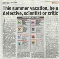 Summer training on Forensics and C.S.I provided by Indian forensic organistaion in cobination with IFSR P. LTD. at mumbai for age group 9 to 14: specially covered by Times of India