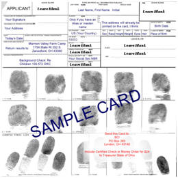 FBI -FD- 258 CARD: indian forensic organisation forensic fingerprint dovelopment for visa purpose