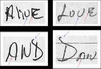 Example of Forensic examination of different types of handwriting